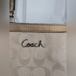 Coach Signature Canvas Shoulder Bag in Champagne